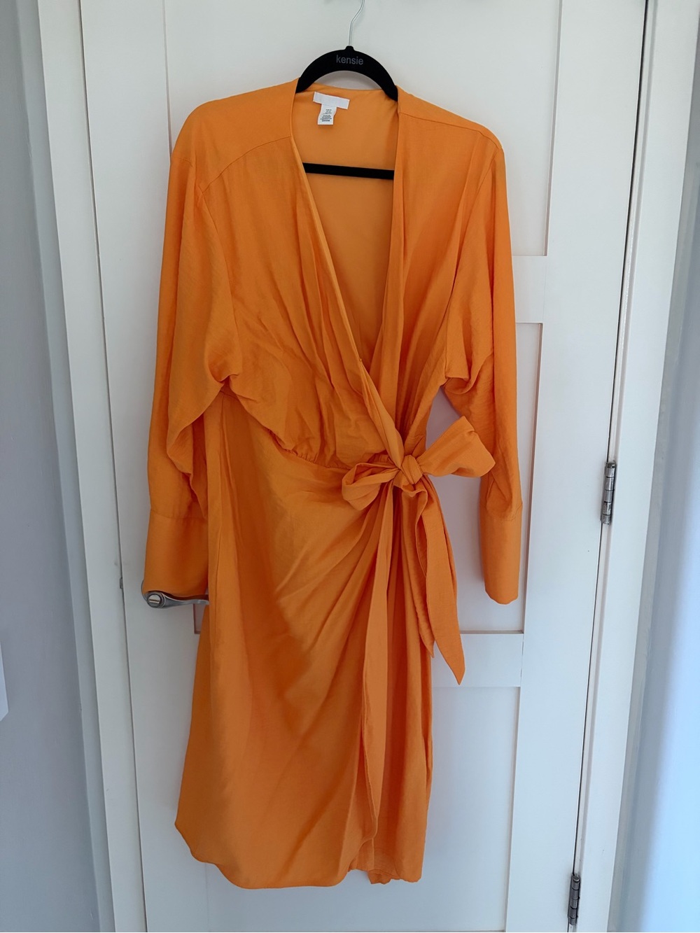 H&M Orange Wrap-Style Dress with Side Tie